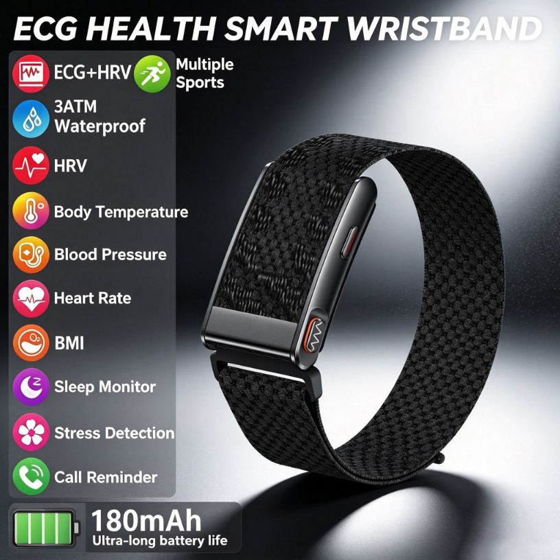 Health Wellness Activities - Smart Health Bracelet ECG HRV Blood