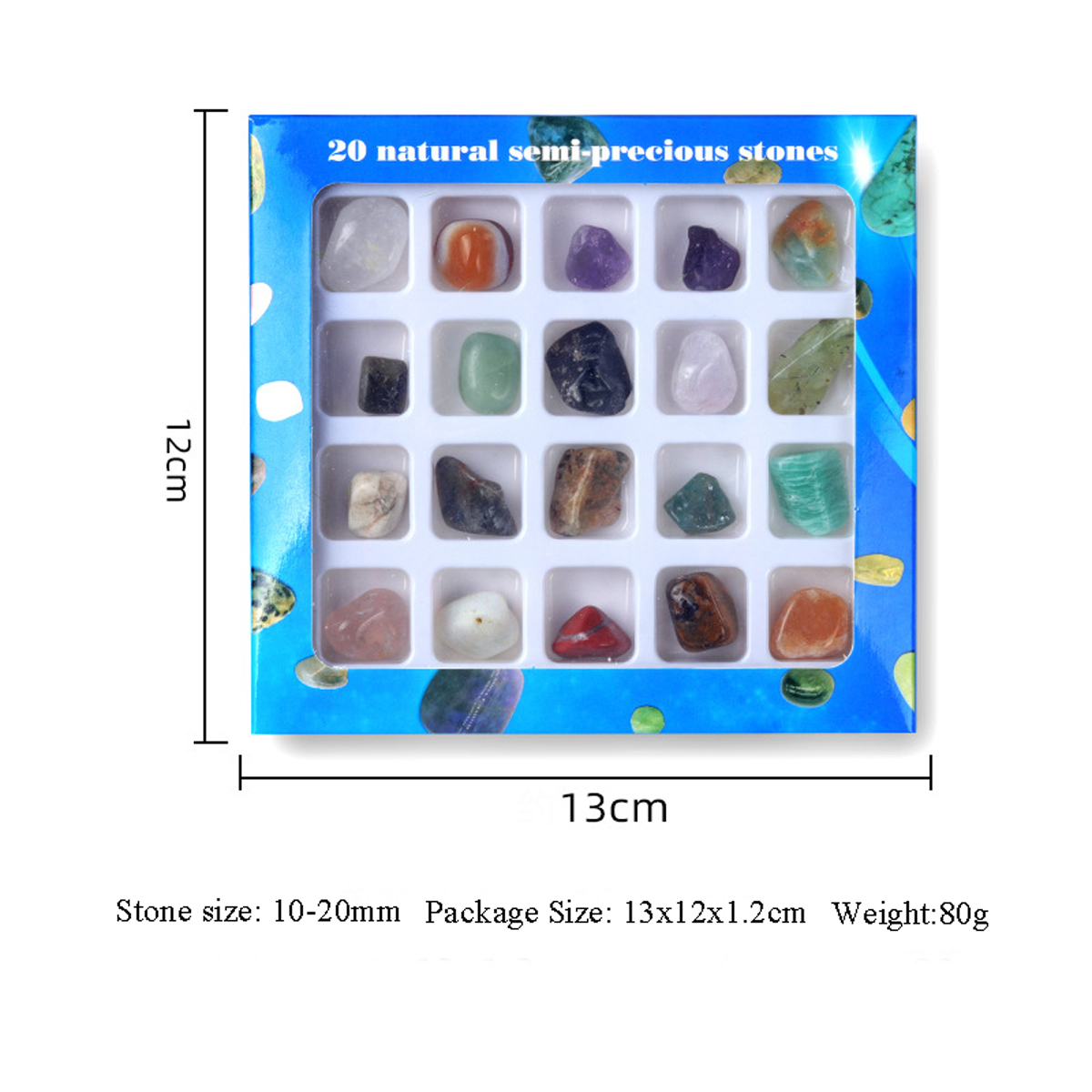 20pcs Crystal Chakra Set Squar - огляд і ціна Healing Crystal Set