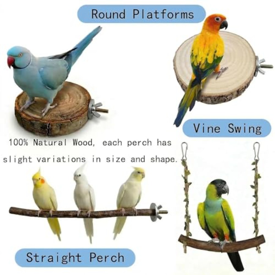 8PCS natural wood bird perches - огляд і ціна Health & Wellness Events