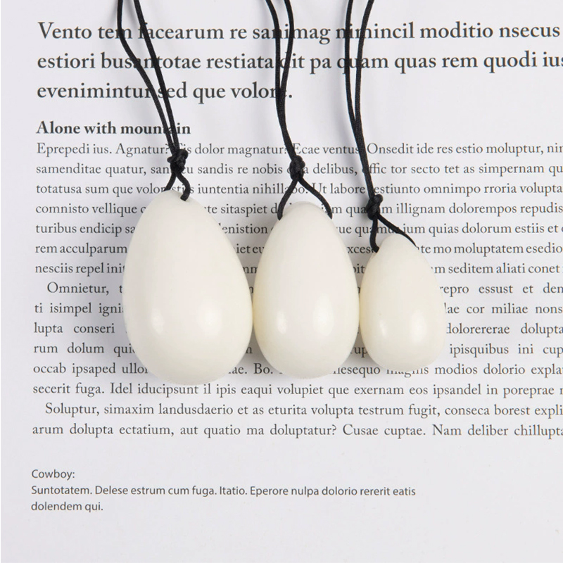White Jade Drilled Eggs Set Yo - огляд і ціна Healing Crystal Set